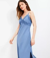Lace Trim Midi Slip Dress