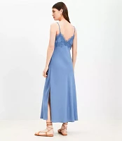 Lace Trim Midi Slip Dress