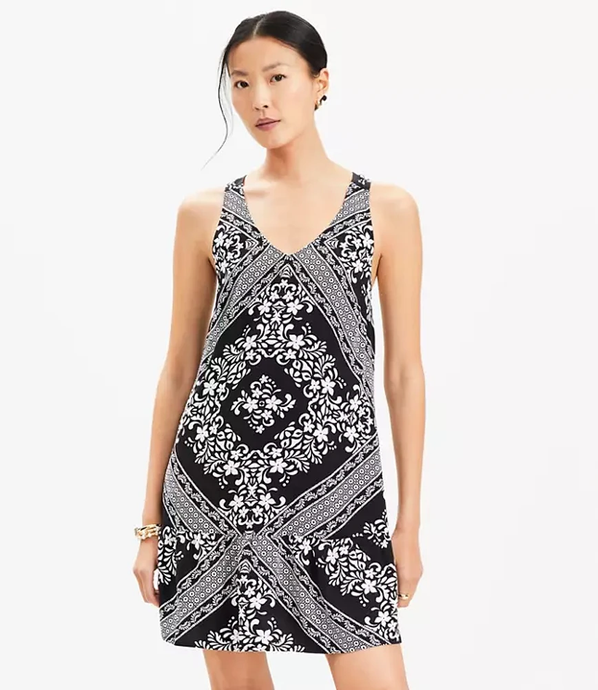Tiled Criss Cross Back Mini Dress