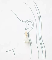 Mother Of Pearl Shell Drop Hoop Earrings