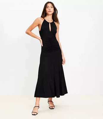 Ruched Midi Halter Dress