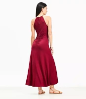 Ruched Midi Halter Dress