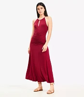 Ruched Midi Halter Dress