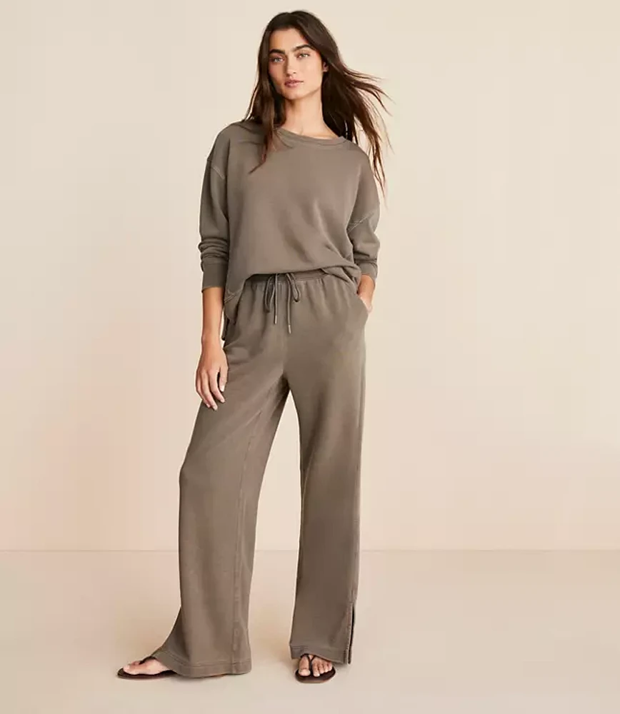 Lou & Grey Washed Cozy Cotton Straight Leg Sweatpants