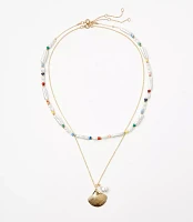 Pearlized Layered Coin Necklace