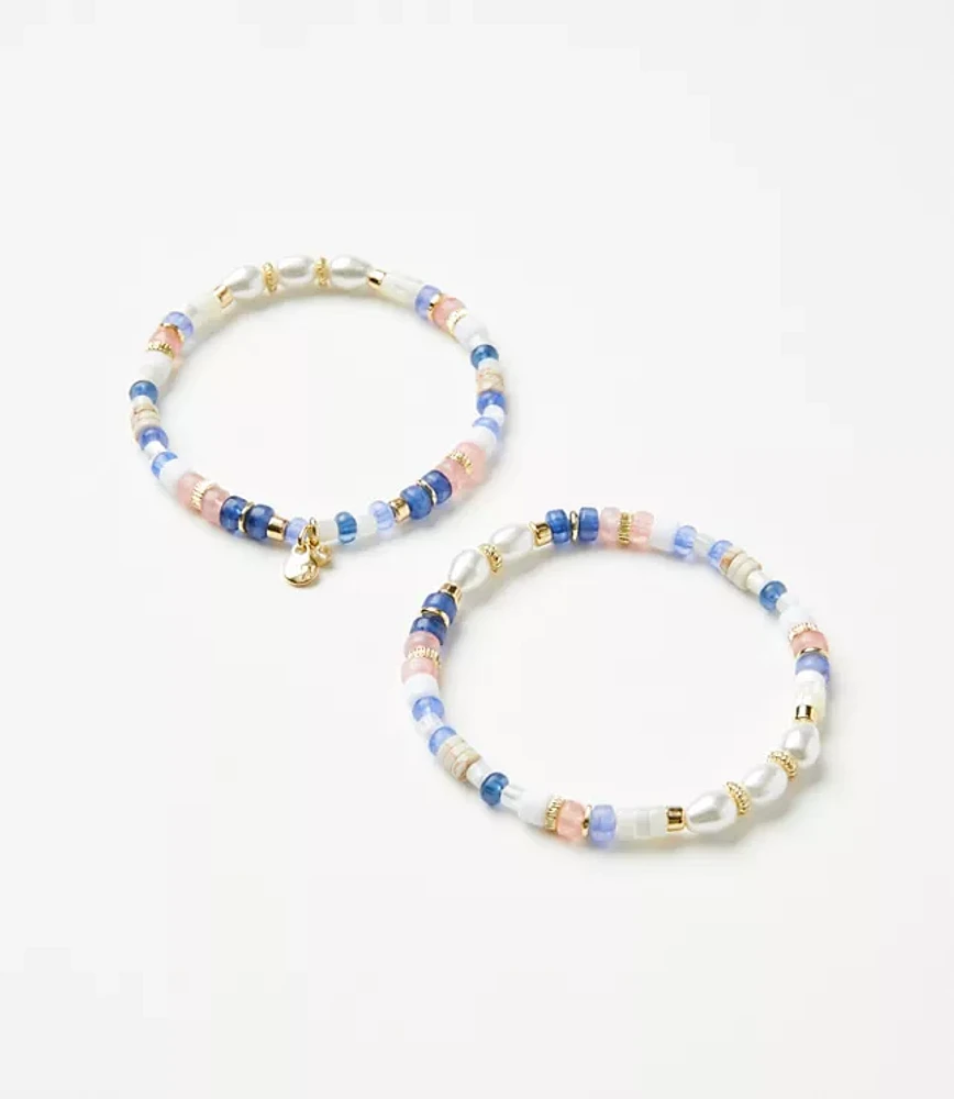 Pearlized Pastel Stretch Bracelet Set