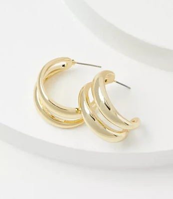 Tubular Double Hoop Earrings