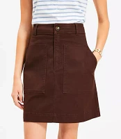 Petite Twill Mini Pocket Skirt