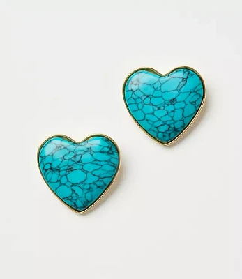 Marbleized Heart Statement Earrings
