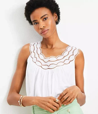 Petite Cutout Lace Tank Top