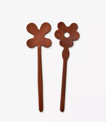 Areaware Serving Friends Large Flower Wooden Spoons