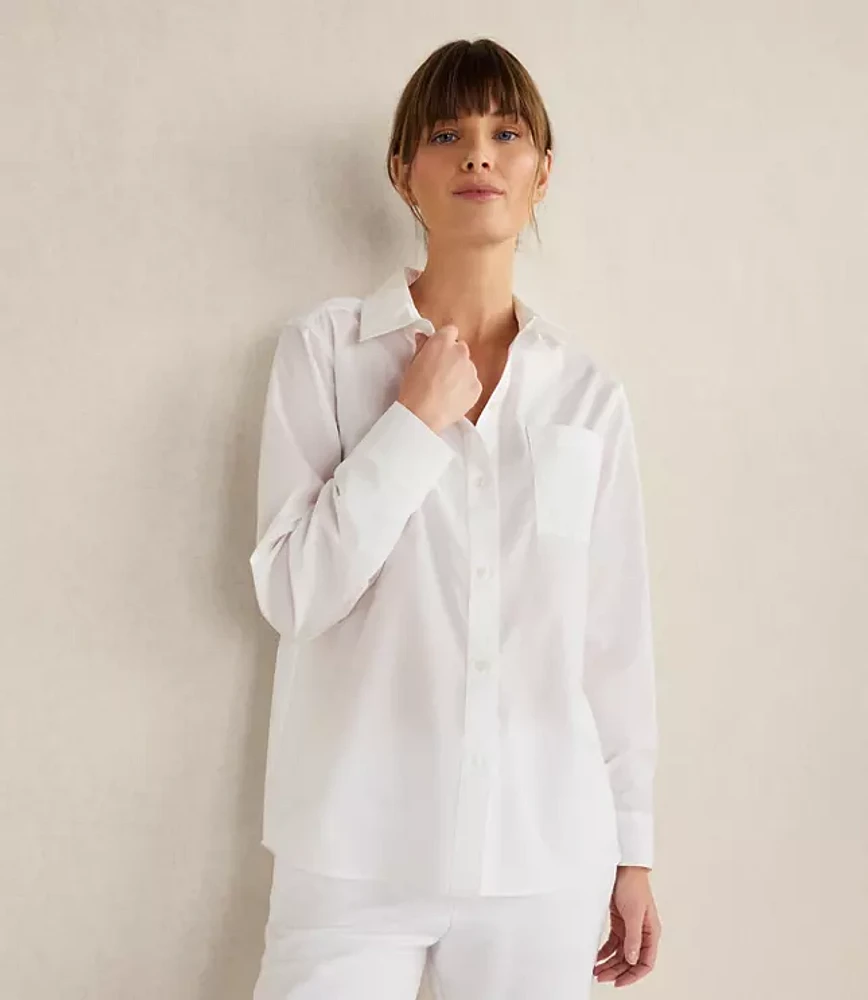 Haven Well Within Organic Cotton Poplin Button Down Top
