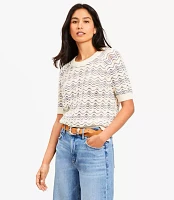 Wavy Stitch Raglan Sweater Tee