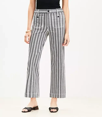 Petite Curvy Palmer Wide Leg Crop Pants in Stripe