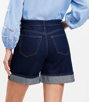 Petite A-Line High Rise Denim Shorts Rinse Wash