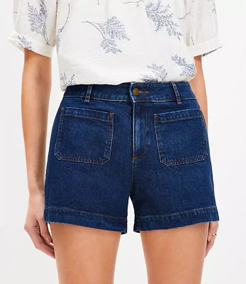 Curvy Palmer Denim Shorts Bright Medium Stone Wash