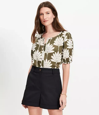 Petite Cuffed Shorts in Doubleweave