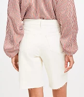 Petite Denim Bermuda Shorts Ivory