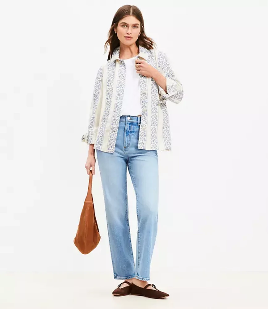 High Rise Straight Jeans Light Vintage Wash