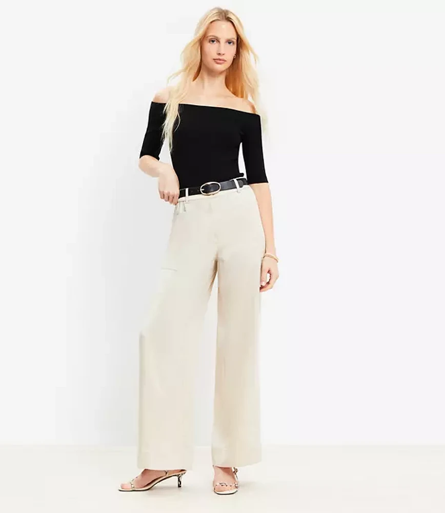 Seamed Wide Leg Pants