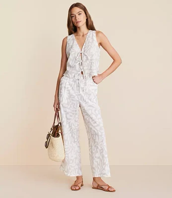 Lou & Grey Jungle Linen Cotton Wide Leg Crop Pants