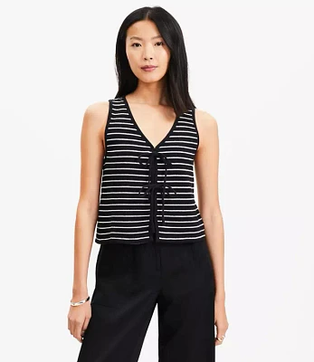 Petite Striped Tie Vest Top