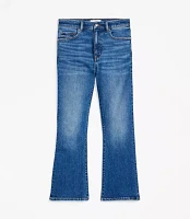 High Rise Kick Crop Jeans Bright Medium Stone Wash