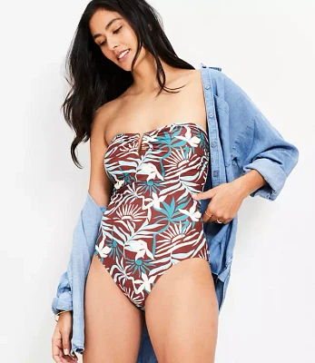 LOFT Sunset U Wire Bandeau One Piece Swimsuit