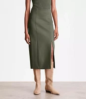 LOFT Versa Ponte Column Midi Skirt