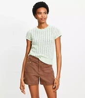 Petite Chevron Pointelle Sweater Tee