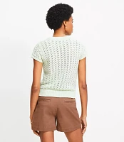 Petite Chevron Pointelle Sweater Tee