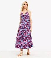 Petite Floral Side Tie Midi Pocket Dress