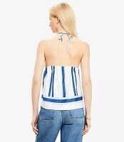 Petite Striped Cowl Halter Cami