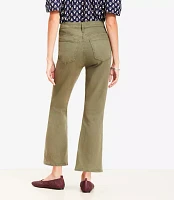 Curvy Patch Pocket High Rise Kick Crop Jeans Evening Olive