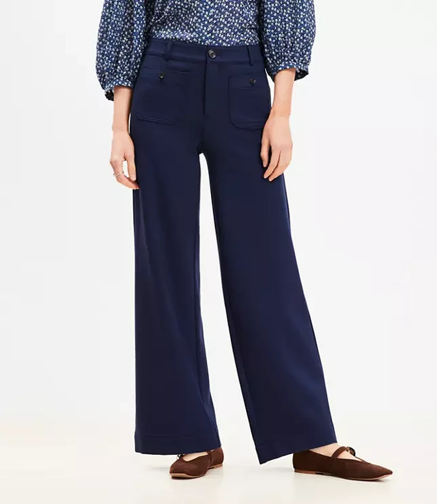 Petite Palmer Wide Leg Pants Ponte