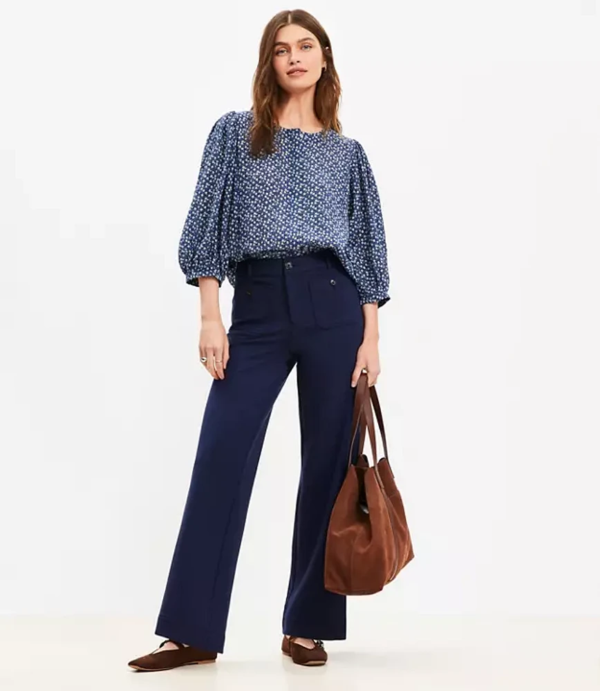Petite Palmer Wide Leg Pants Ponte