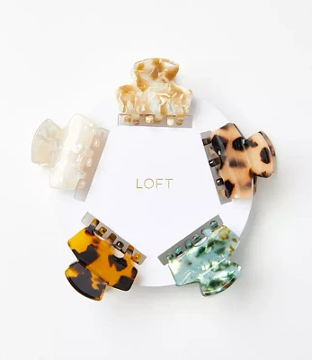 Mixed Tortoiseshell Print Claw Hair Clip Set