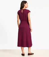Petite Cap Sleeve Midi Pocket Dress