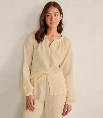 Haven Well Within Organic Cotton Gauze Long Sleeve Top