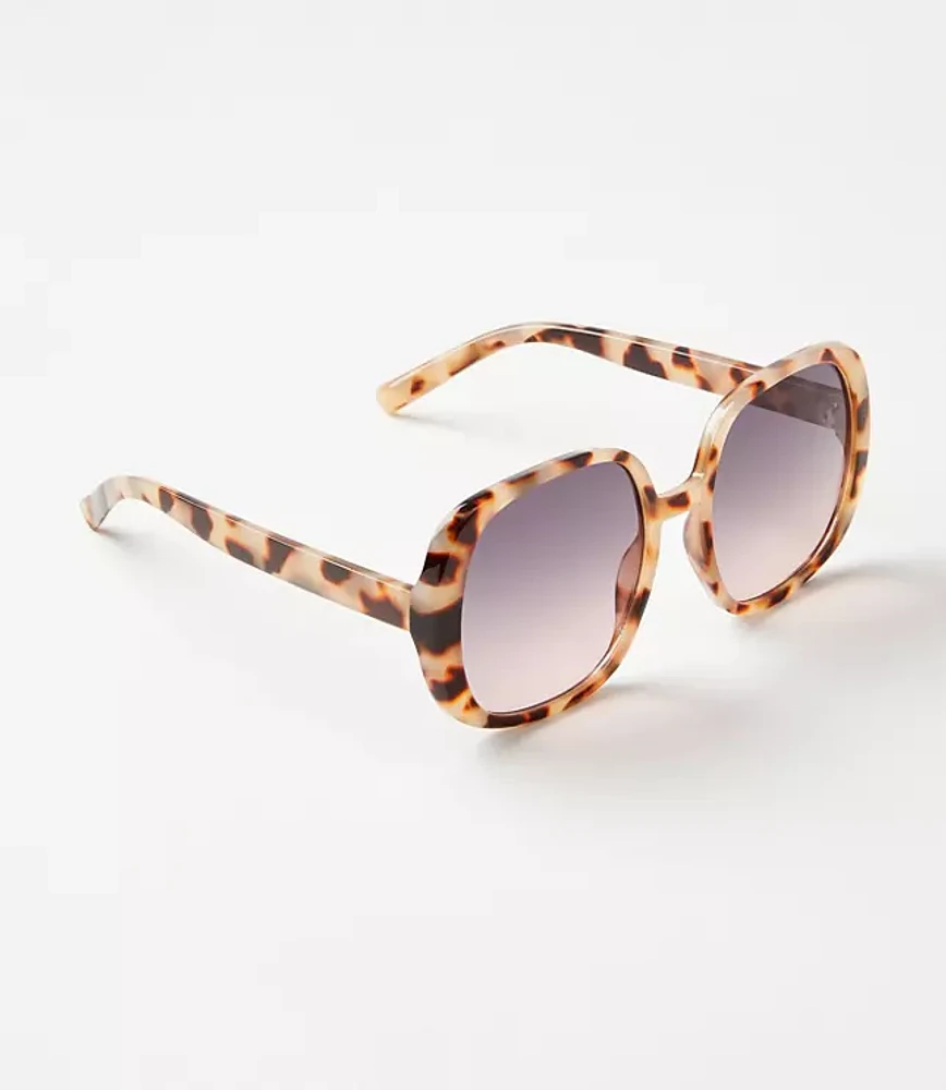 Tortoiseshell Print Oversized Soft Square Sunglasses