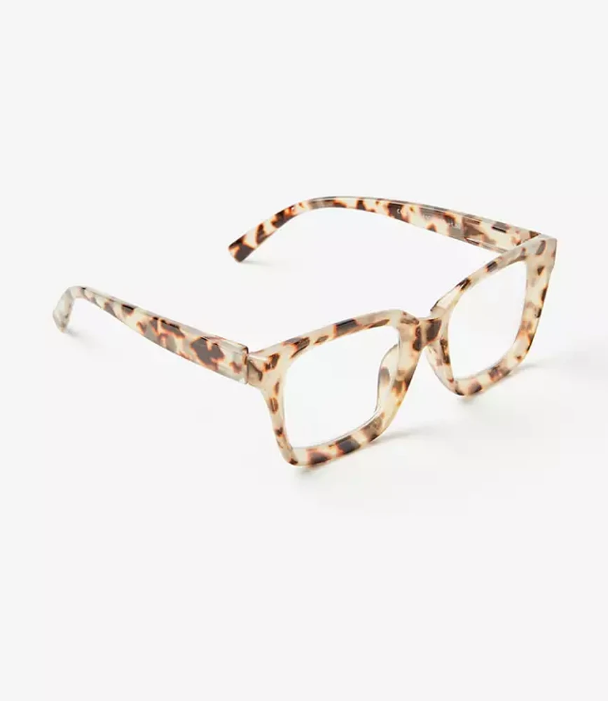 Tortoiseshell Print Square Reading Glasses