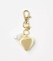 Pearlized Heart Bag Charm