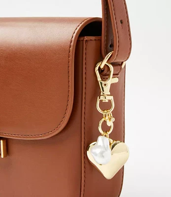 Pearlized Heart Bag Charm