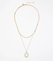 Mother Of Pearl Layered Pendant Necklace