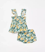 Posh Peanut x LOFT Sunset Smocked Babydoll Bummie Set