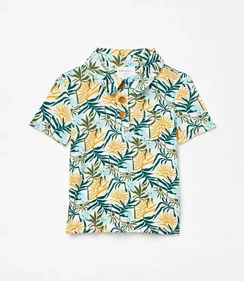 Posh Peanut X LOFT Sunset Short Sleeve Collared Henley Top