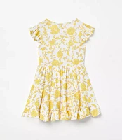 Posh Peanut X LOFT Floral Cap Sleeve Ruffled Twirl Bodysuit Dress