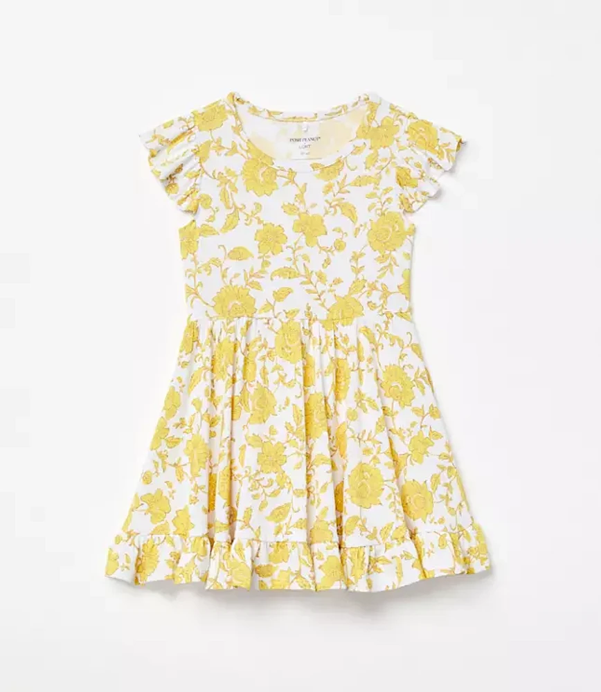 Posh Peanut X LOFT Floral Cap Sleeve Ruffled Twirl Bodysuit Dress