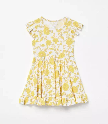 Posh Peanut X LOFT Floral Cap Sleeve Ruffled Twirl Bodysuit Dress