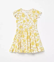 Posh Peanut X LOFT Floral Cap Sleeve Ruffled Twirl Bodysuit Dress